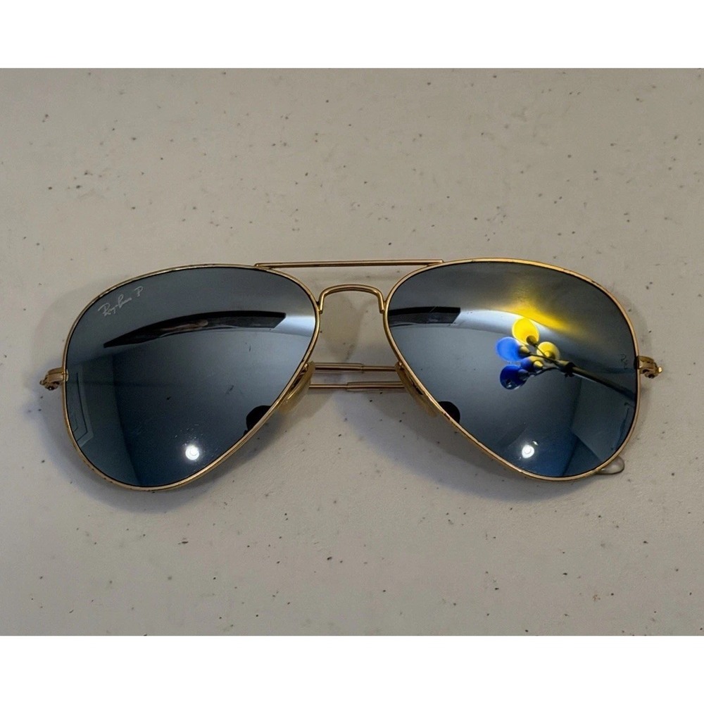 Ray-Ban RB3025 Aviator Large Metal Polarized Blue
